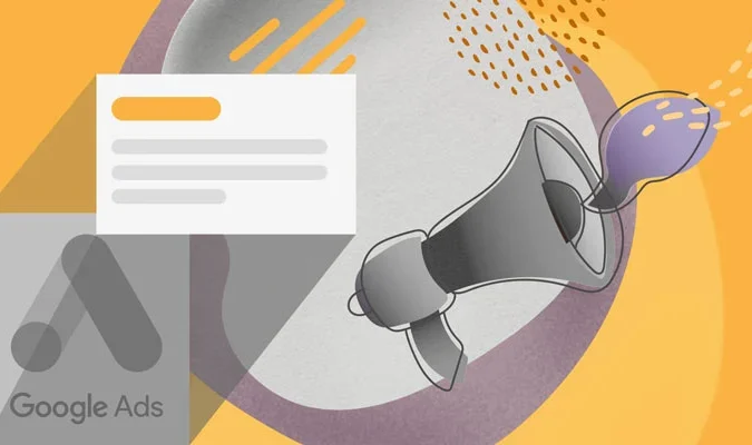 Ilustração de anúncios no Google e um megafone