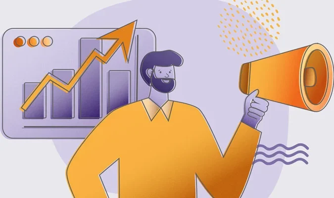 ilustração de um homem consultor de marketing