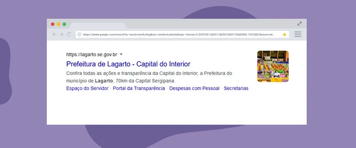 Print de tela: resultado de busca do Google para "lagarto".