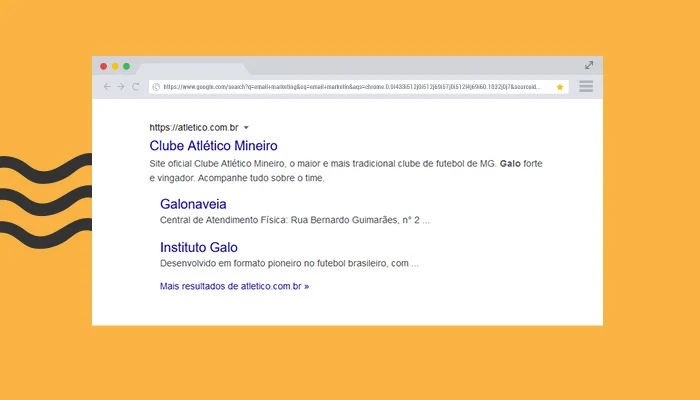 Print de tela: resultado de busca do Google para "galo".