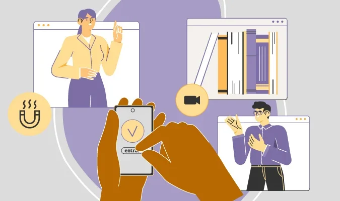 Ilustração de pessoas sendo atingidas pelo inbound marketing