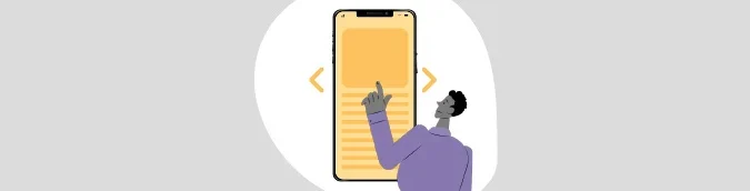 Ilustração de homem navegando pelo celular