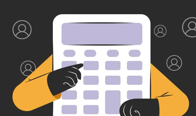 Ilustração de uma calculadora gigante