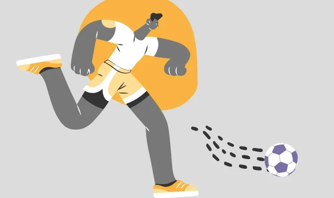 ILustração de um jogador de futebol para ilustrar artigo sobre marketing esportivo