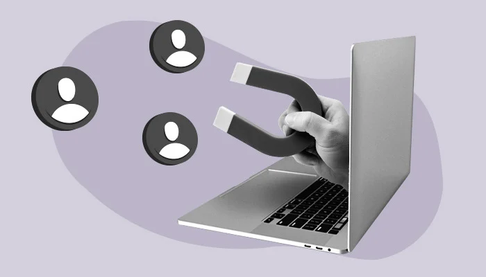 Um ímã atrai pessoas para dentro de um computador.