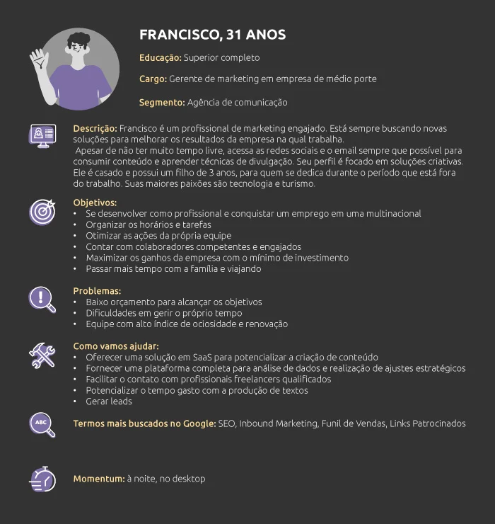 Exemplo de persona: Francisco
