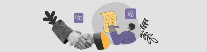 Ilustração de pessoa fazendo marketing de conteúdo para bancos e outras instituições financeiras