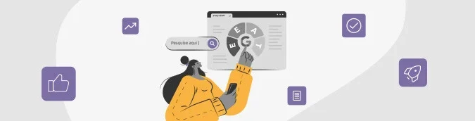 Ilustração sobre fator de ranqueamento EEAT