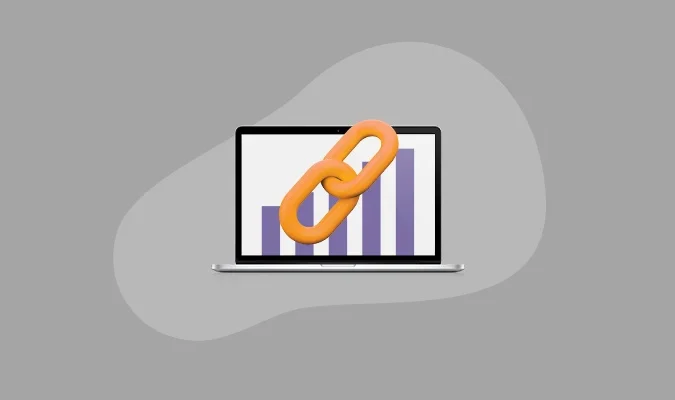 iLUSTRAÇÃO DE Laptop com um link e gráficos na tela
