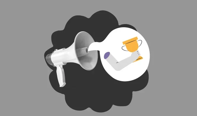 Ilustração de um megafone, em artigo sobre 17 cases de marketing de conteúdo.