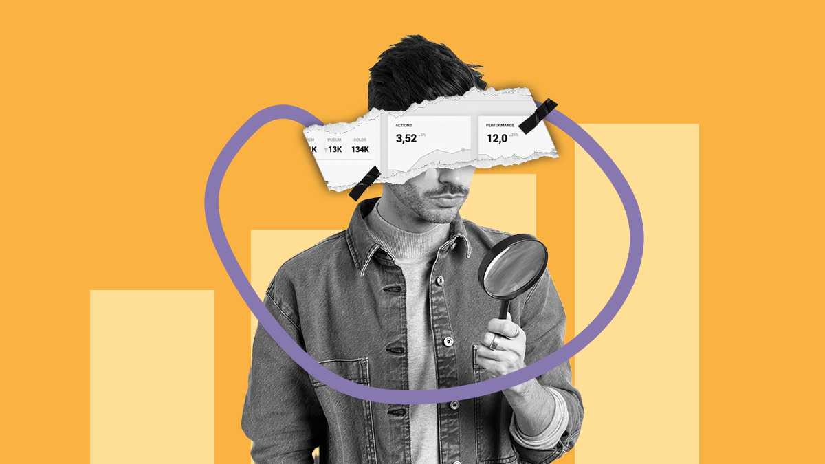 Foto montagem de um homem pesquisando serviços de uma agência de SEO