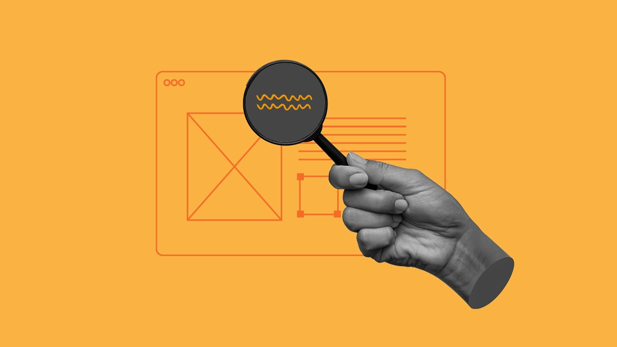 Fotomontagem de uma mão segurando uma lupa para ilustrar artigo sobre como problemas técnicos de um site atrapalham o tráfego orgânico e a aquisição de novos negócios.
